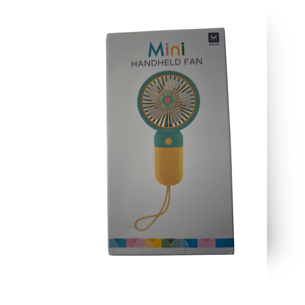 Compact Yellow and Green Handheld Fan for Personal Cooling